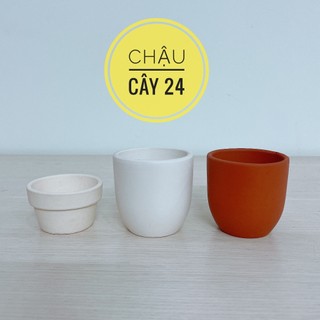 Chậu cây mini trồng sen đá, chậu đất nung mini