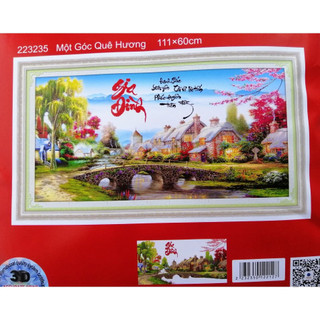 Tranh THÊU chữ thập giá sỉ   Gia đình hạnh phúc 111*60cm