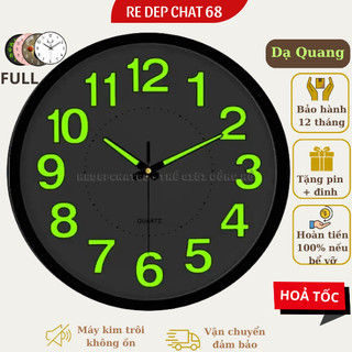 [SHOPEE TRỢ GIÁ] [Video + Ảnh thật] Đồng hồ treo tường Quartz kim trôi dạ quang cao cấp - Bảo Hành 12 Tháng