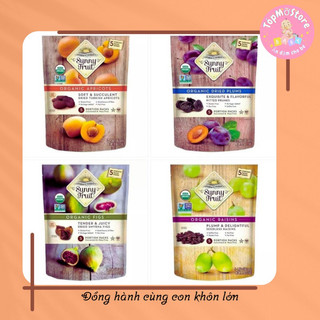 Các loại hoa quả sấy hữu cơ cho bé: nho sấy, mận sấy, mơ sấy, sung sấy Sunny Fruit