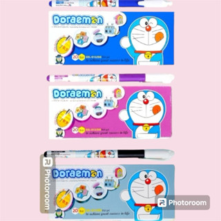 Hộp 20 bút gel Thiên Long GEL - 012 doraemon  - mực màu tím, xanh, bút gel tím cho học sinh tiểu học