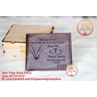 VÍ DA CAO CẤP DÀNH CHO PHÁI MẠNH - Ví da simili khắc theo yêu cầu
