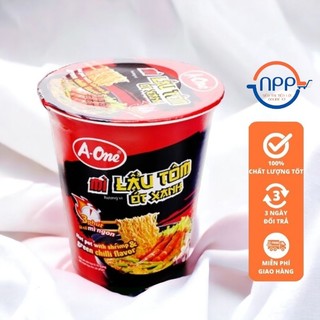 Mì A-One Lẩu Tôm Ớt Xanh Ly 65g mì ăn liền 