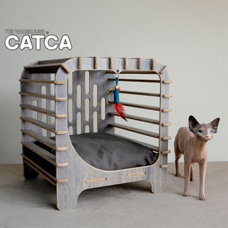 Nhà chó mèo gỗ cao cấp lắp ghép CATCA - Nhà Dudu