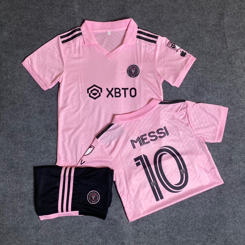 Bộ Quần Áo Đá Bóng Trẻ Em CLB Inter MIAMI  2023/2024 in tên cầu thủ.