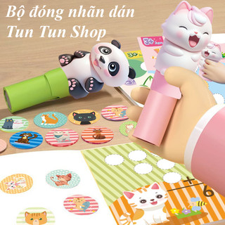 Bộ đóng nhãn dán hoạt hình - Con dấu đóng nhãn dán dễ thương cho bé