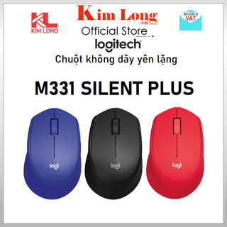Chuột không dây Yên lặng Logitech M331 Silent, Đệm đỡ tay silicon cao cấp, Công thái học ôm tay, Kết nối Usb