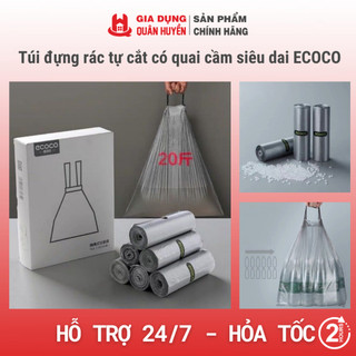 Túi đựng rác tự cắt có quai cầm siêu dai ECOCO 1918