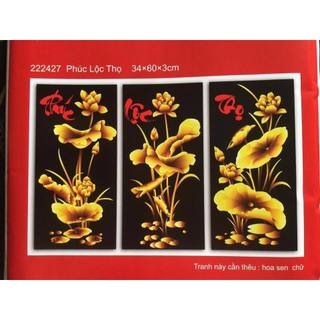 Tranh thêu chữ thập thanh lý CHỮ PHÚC LỘC THỌ 222427 34*60*3