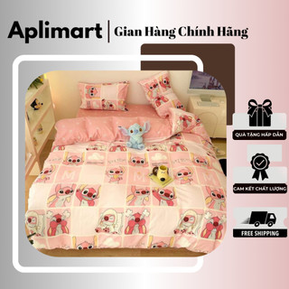 Bộ Chăn Ga Cotton Living Set 4 Món Cao Cấp, Ga Gối Cotton Hàng Nhập Khẩu Cao Cấp 4 Món Ngộ Nghĩnh, Chất Vải Mềm Mịn