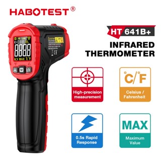HABOTEST HT641 Nhiệt kế hồng ngoại Nhiệt kế không tiếp xúc Laser Công cụ bề mặt hồng ngoại cho lò nướng thịt Pizza