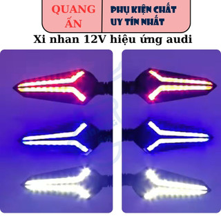 Xi nhan audi 12V 2 dãy Led chạy dùng cho xe điện, xe máy