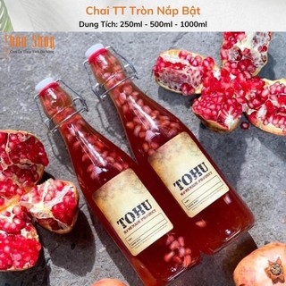 Chai thủy tinh tròn nắp bật 500ml