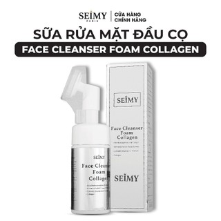 Sữa rửa mặt đầu cọ Seimy - Face Cleanser Foam Collagen tạo bọt 100ml