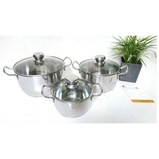 BỘ 3 NỒI FIVESTAR 3 ĐÁY NẮP KIẾNG INOX