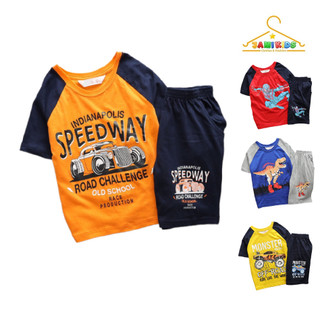 Bộ cộc bé trai size nhí JAMIKIDS, set quần áo cotton raplang bé trai size 13-27kg