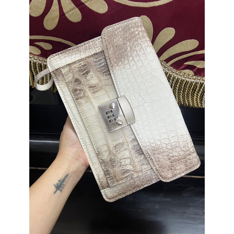 Clutch Nam Da Cá Sấu size 26-17-6