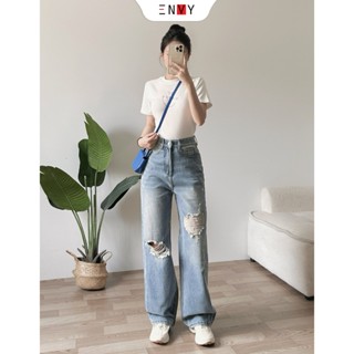 Quần Jean Rách Gối Xanh Nhạt ENVY J113