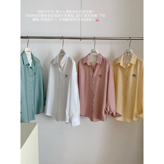 Áo sơ mi đũi mềm nơ tay dài