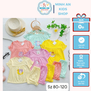 Bộ thun lạnh minky mom cho bé gái, Bộ thun lạnh cho bé, Size từ 5-20kg