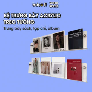 Kệ Trưng Bày Micofi Trong Suốt, Kệ Treo Trang Trí Acrylic, Giá Treo Sách Tạp Chí Báo Decor Album Gắn Tường Tiện Lợi