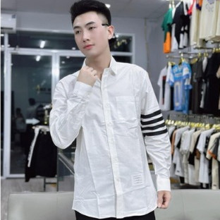 Áo sơ mi nam vải lụa mango lạnh, thanh lịch cao cấp hàn quốc  - Áo sơ mi kẻ vạch HOT 2024 cực đẹp