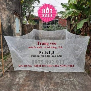 Tráng lồng vèo nuôi ốc ếch mới nở - mắt lưới 2li