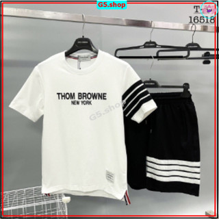  Đồ bộ thể thao nam in THOM BR 4 SỌC Ở TAY chất thun co giãn ,bộ thể thao hè