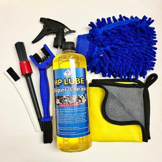 Bộ Tẩy Rửa Xe, Rửa Full Xe Mr.FINN 1L, Vệ Sinh Sên, Lốc Máy Kèm Khăn Lau Xe, Bộ Cọ Bao Tay Rửa Xe Tiện Lợi