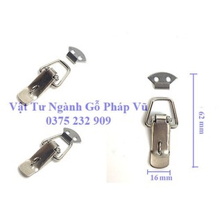 Khóa mỏ vịt, khóa móc, khóa gài, khóa lật Inox 62x16mm - Ngành Gỗ