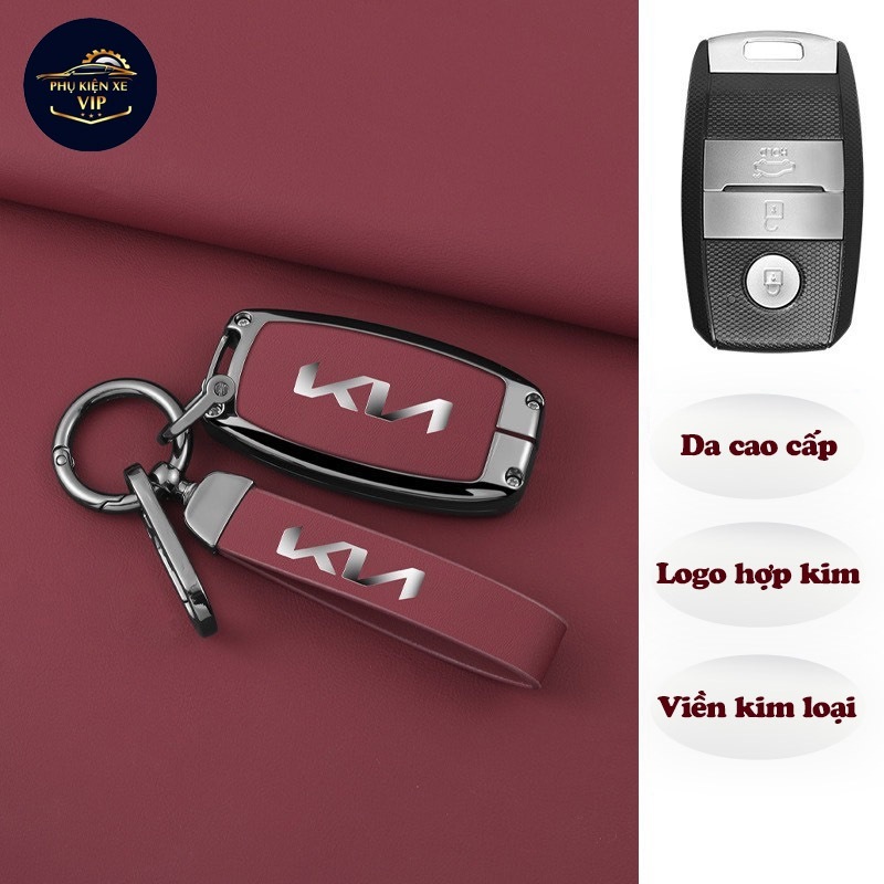Vỏ Bọc Ốp Chìa Khóa Ô Tô Màu Đỏ KIA Morning Soluto Sonet Seltos Carnival Sorento Carens Cerato