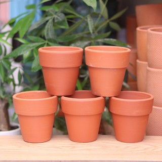 Chậu trồng sen đá (KÈM DĨA LÓT) KT 11x11 cm bằng đất nung trồng cây cảnh mini, terrarium