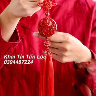 Dây treo xuất nhập bình an bằng chu sa , treo xe , cửa nhà ho.á s.át , bình an