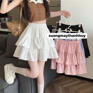 Chân váy bèo 2 tầng, chân váy chất thô nhật dáng xèo bồng bềnh 2 tầng xinh M18