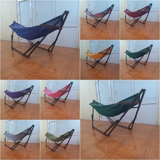 Bộ võng xếp lớn thép sơn tĩnh điện bao gồm khung võng và võng cam kết nằm không bị lật rất an toàn