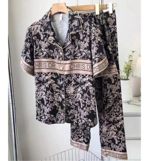 Bộ Lụa Mặc Nhà Đồ Pijama Nữ Dài Tay Chất Lụa Cao Cấp Mát Mềm Mịn ELSA PIJAMA