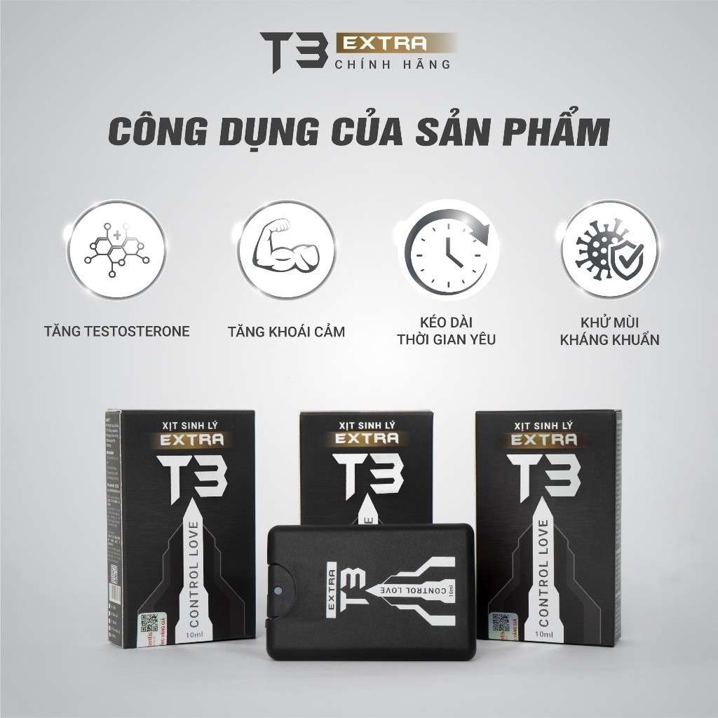 Xịt Vệ Sinh Nam Giới Khử Mùi Hôi Kháng Khuẩn Extra T3 Hương Vị Trái Cây Tươi Mát Cuốn Hút Chai 10ml