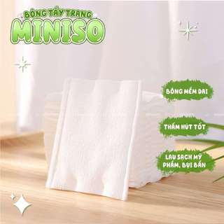 Bông Tẩy Trang Miniso 180 Miếng Cotton Không Xơ, Mềm Mại Dịu Da
