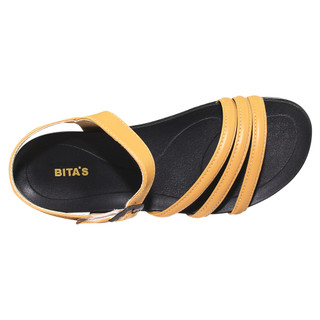 Sandal đế bằng nữ Bita's SHANA.06 (Beige + Đen + Xanh biển)