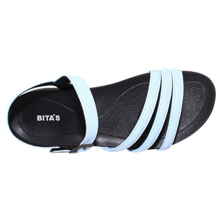 Sandal đế bằng nữ Bita's SHANA.06 (Beige + Đen + Xanh biển)