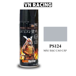 Sơn Samurai bạc cao cấp PS124 chính hãng, sơn xe máy bạc 400ml kháng xăng, chống nứt nẻ tiện dụng