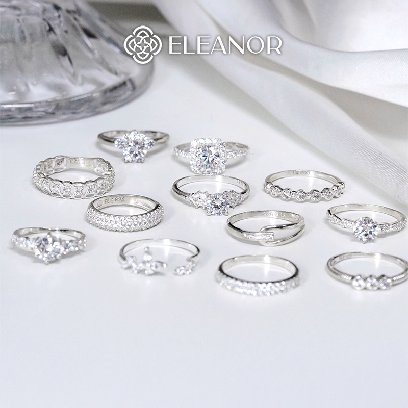 Nhẫn bạc nữ Eleanor Accessories đa dạng kiểu dáng đính đá nhẫn bạc 925 phụ kiện trang sức 7983