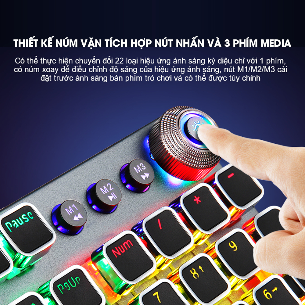 Bàn Phím Cơ Gaming Có Dây AULA F2058 Vỏ Kim Loại Led Rainbow Fullsize 104 Phím có Núm Vặn Nút Media | BigBuy360 - bigbuy360.vn