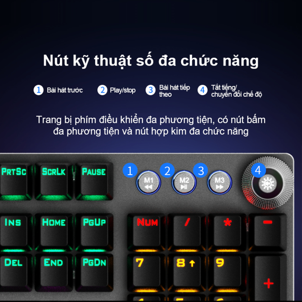 Bàn Phím Cơ Gaming Có Dây AULA F2058 Vỏ Kim Loại Led Rainbow Fullsize 104 Phím có Núm Vặn Nút Media | BigBuy360 - bigbuy360.vn