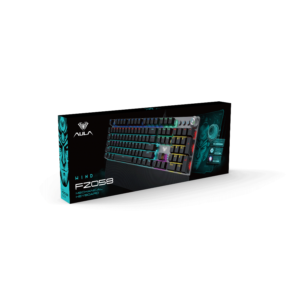 Bàn Phím Cơ Gaming Có Dây AULA F2058 Vỏ Kim Loại Led Rainbow Fullsize 104 Phím có Núm Vặn Nút Media | BigBuy360 - bigbuy360.vn