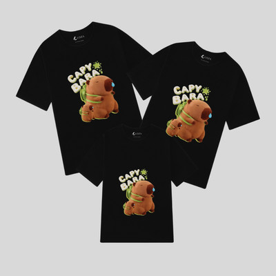 Áo phông gia đình 3,4,5 người in hình CapyBara chất thun cotton Loza G0192