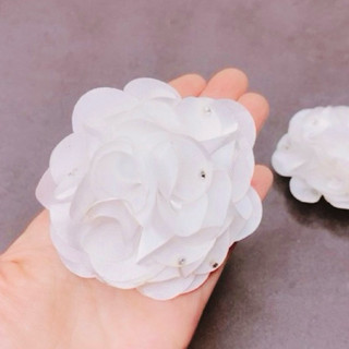 Hoa Vải Cẩm Tú Cầu Tròn 7cm -9cm phụ kiện làm hoa cài áo phụ kiện may mặc và kẹp tóc dây buộc tóc handmade