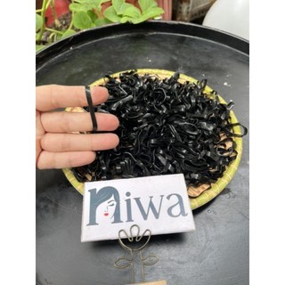 (100 gram) Thun Cột Tóc Đen Bản To, Chun Buộc Tóc Siêu Dai