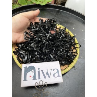(100 gram) Thun Cột Tóc Đen Bản To, Chun Buộc Tóc Siêu Dai