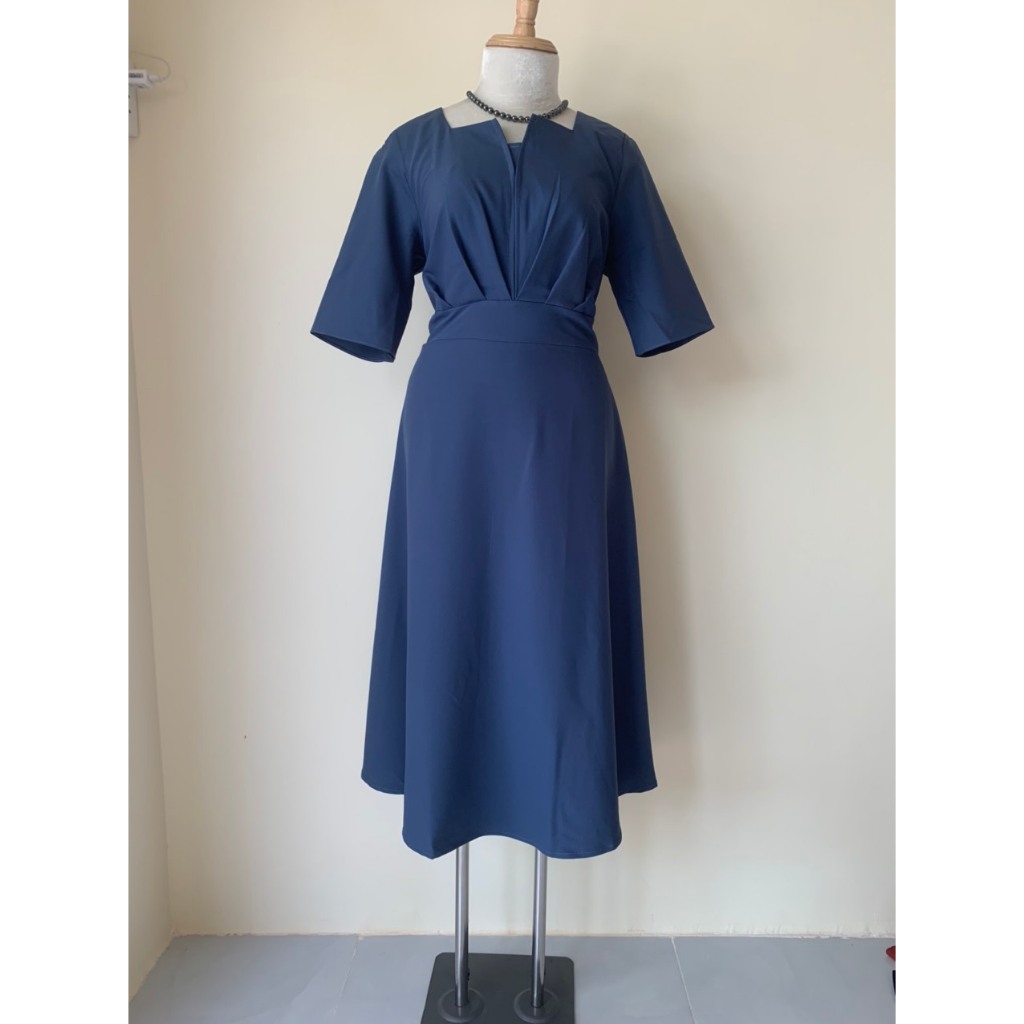 TRUNG NIÊN - Đầm Trung Niên Sang Trọng Cao Cấp Vải Kaki Thun Bigsize Thoải Mái Cho Mẹ u50, u60  tm52